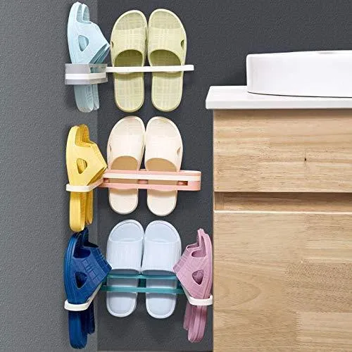 1 Pc - Multifunction Folding Slippers/Shoes Hanger Organizer Rack - H01344