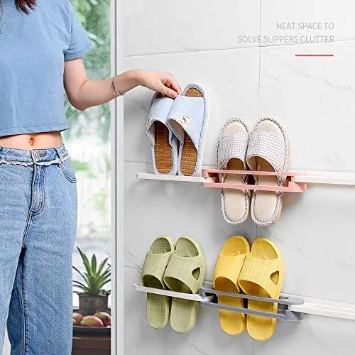1 Pc - Multifunction Folding Slippers/Shoes Hanger Organizer Rack - H01344