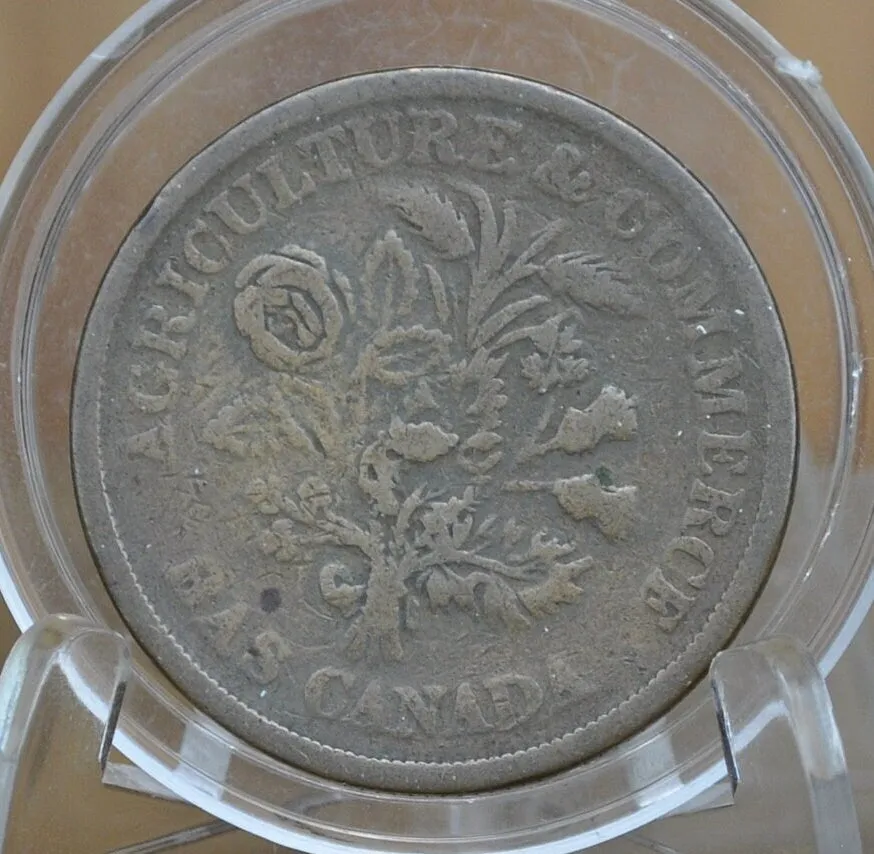1838 Montreal Bank Token - F (Fine) Condition - Canada Bank Token 1838 Bank of Montreal Canadian Bank Token 1838