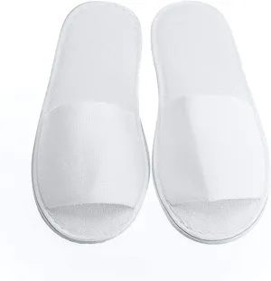 20 / 100 Pairs Hotel Guest White Open Toe Spa Slippers for Women and Men (US 10)