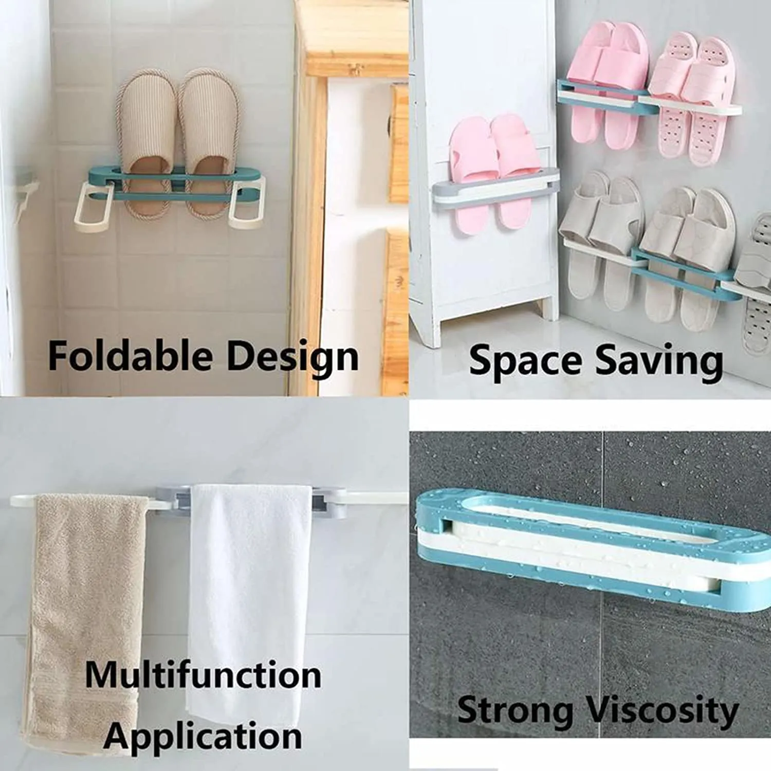 3-In-1 Folding Shoe Rack Stand , Wall Mounted Shoe Storage Racks (Set of 3)