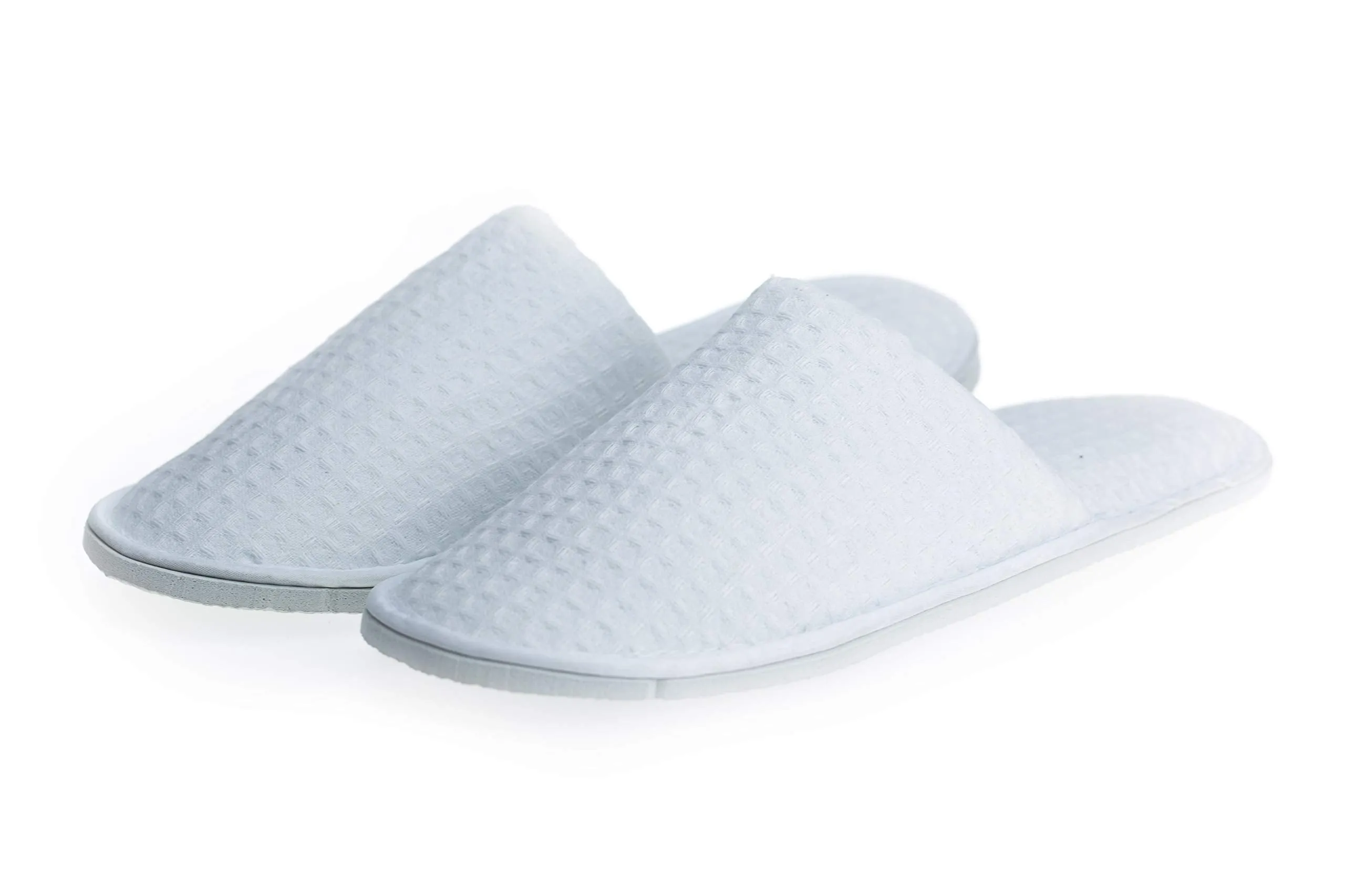 5 / 50 Pairs Disposable Hotel Guest Slippers (Navy Blue and White - US 10 and US 8)