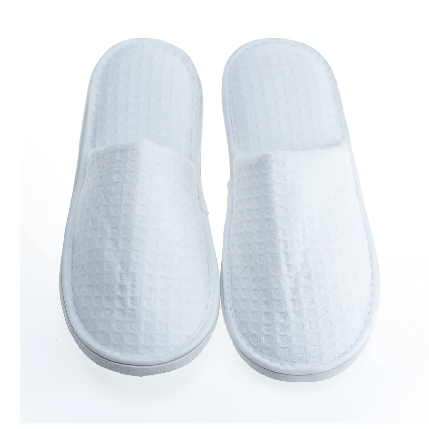 5 / 50 Pairs Disposable Hotel Guest Slippers (Navy Blue and White - US 10 and US 8)