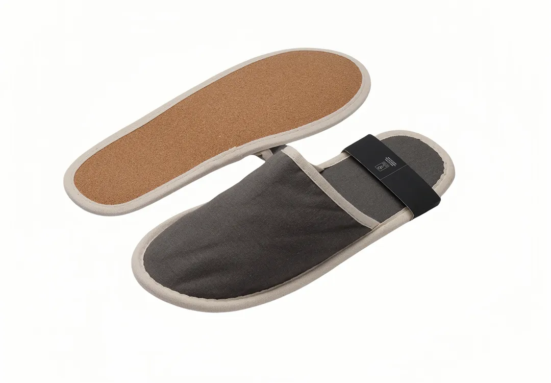 6 / 18 Pairs Hotel Guest Slippers Cork Sole – No Plastic, Environmentally Friendly Material