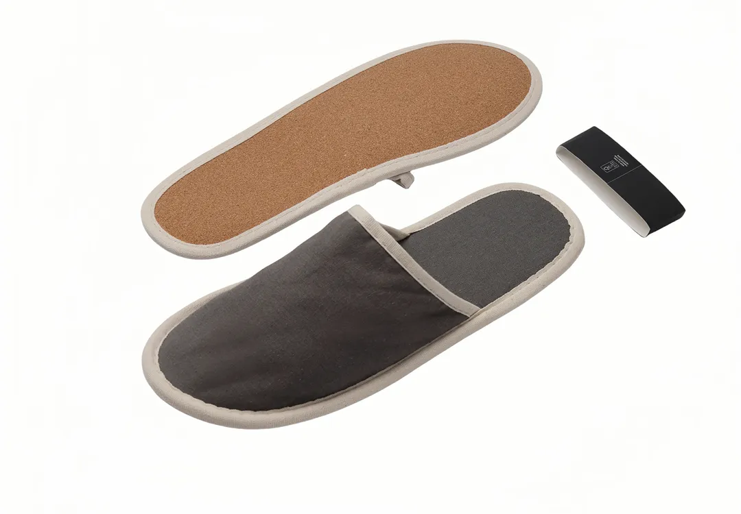 6 / 18 Pairs Hotel Guest Slippers Cork Sole – No Plastic, Environmentally Friendly Material