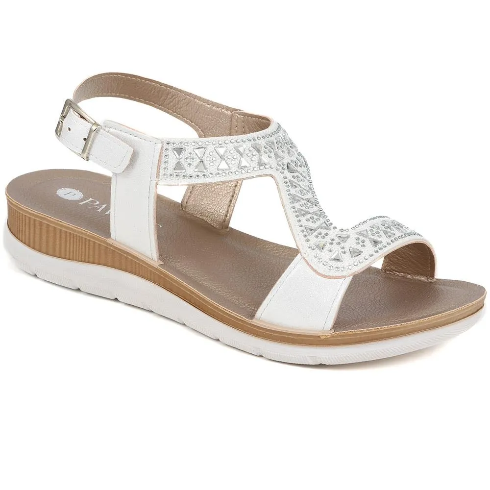 Adjustable Embellished Sandals  - INB39075 / 325 254