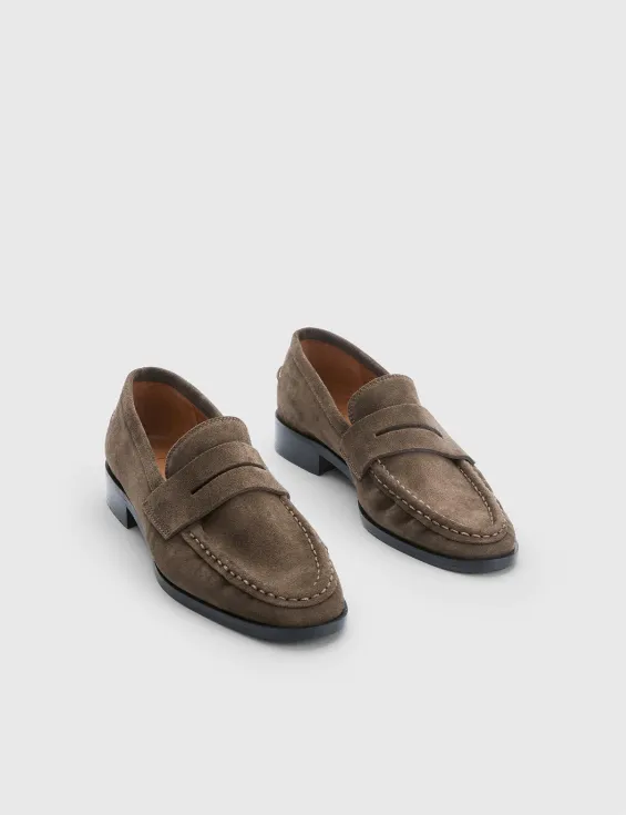 Airola Khaki Brown Suede