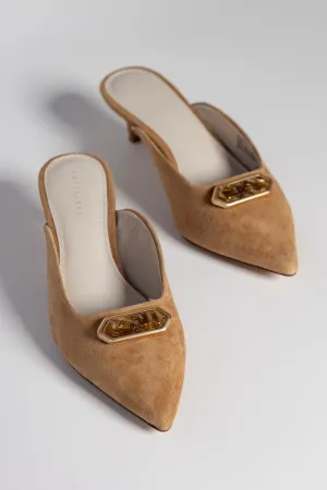 All Night Bistro Suede Kitten Heel Mules