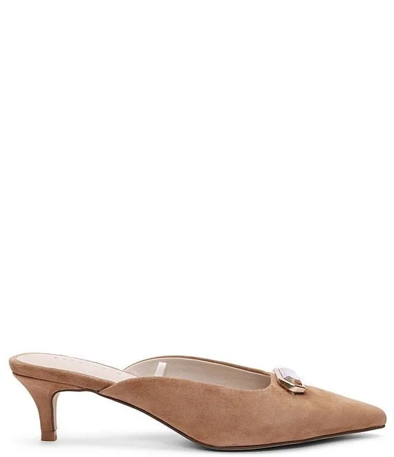 All Night Bistro Suede Kitten Heel Mules