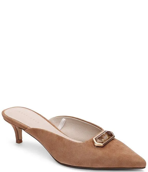 All Night Bistro Suede Kitten Heel Mules