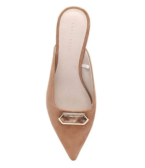 All Night Bistro Suede Kitten Heel Mules