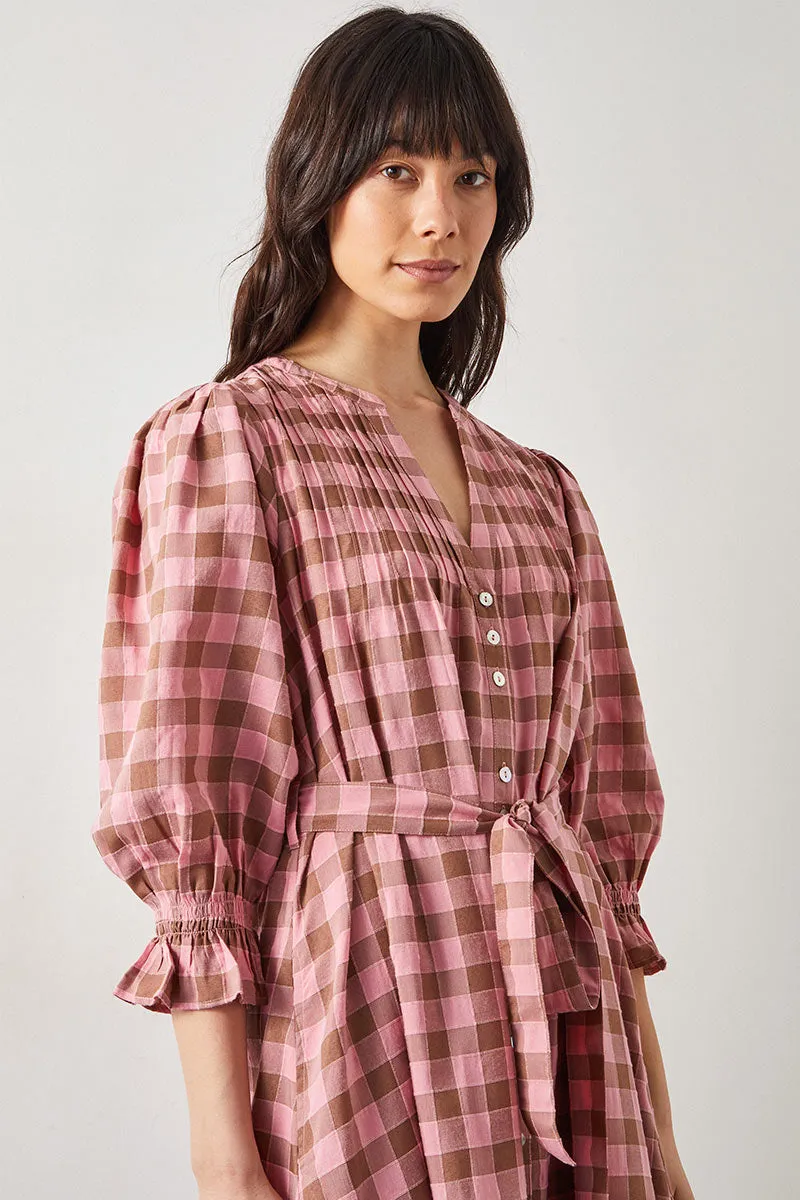 Alyessia Woven Gingham Dress