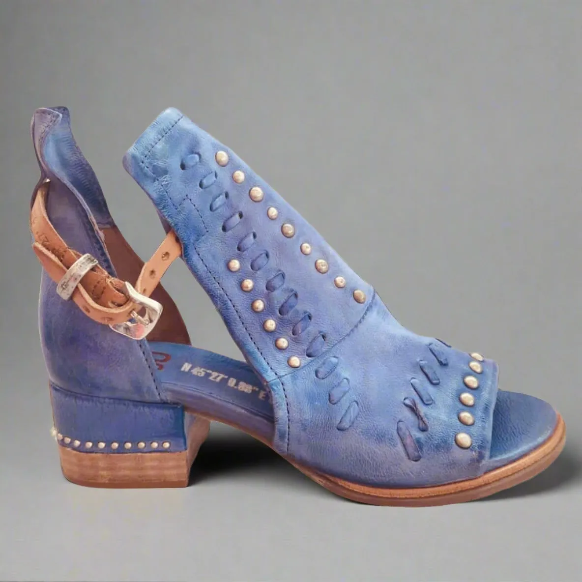 AS98 "672013" Purple Leather sandal with stud detail