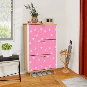 Atomic Boomerang And Starbursts Mid Mod Pink Retro Shoe Cabinet