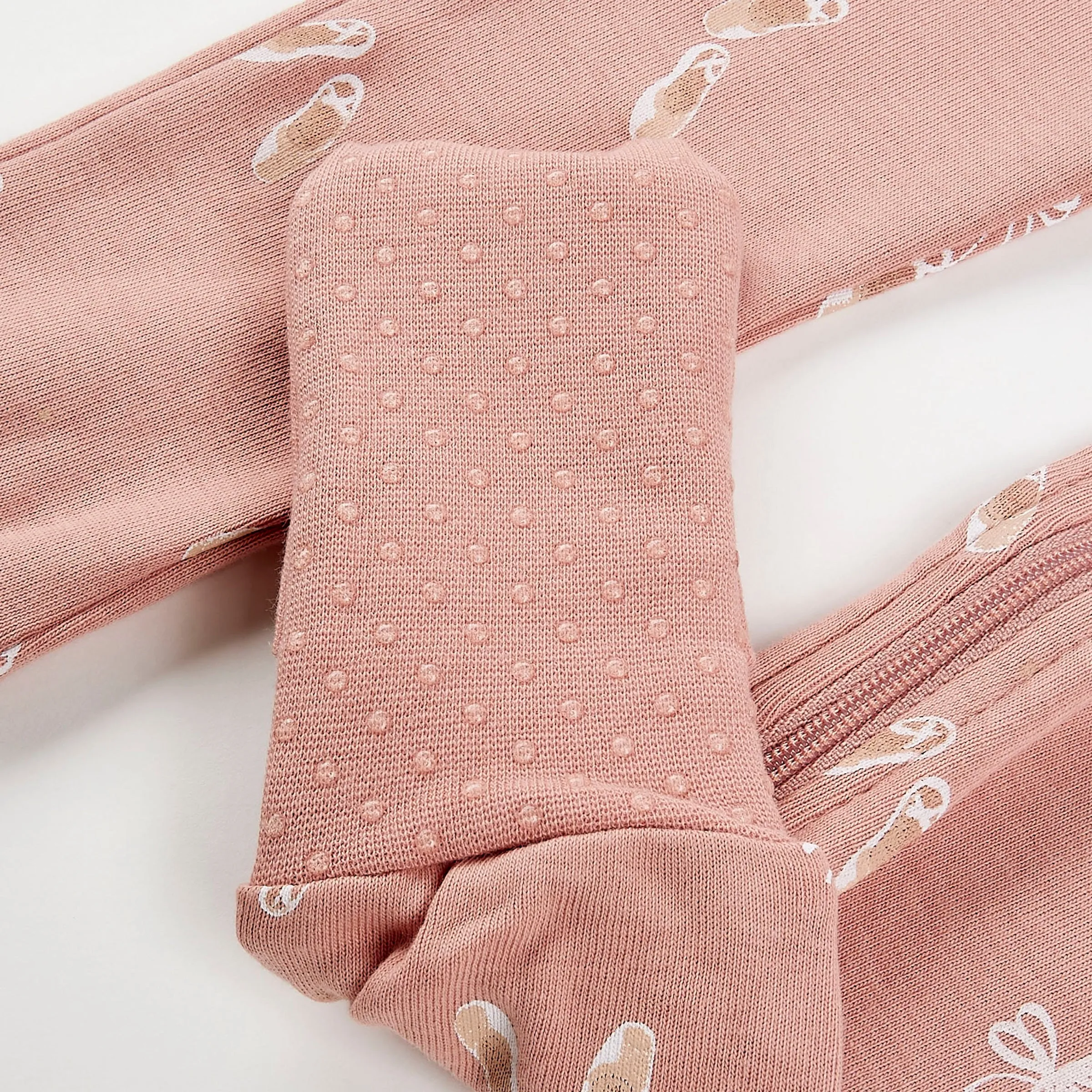Ballet Slippers on Dove Pink 12m-18m-24m Convertible Sleeper