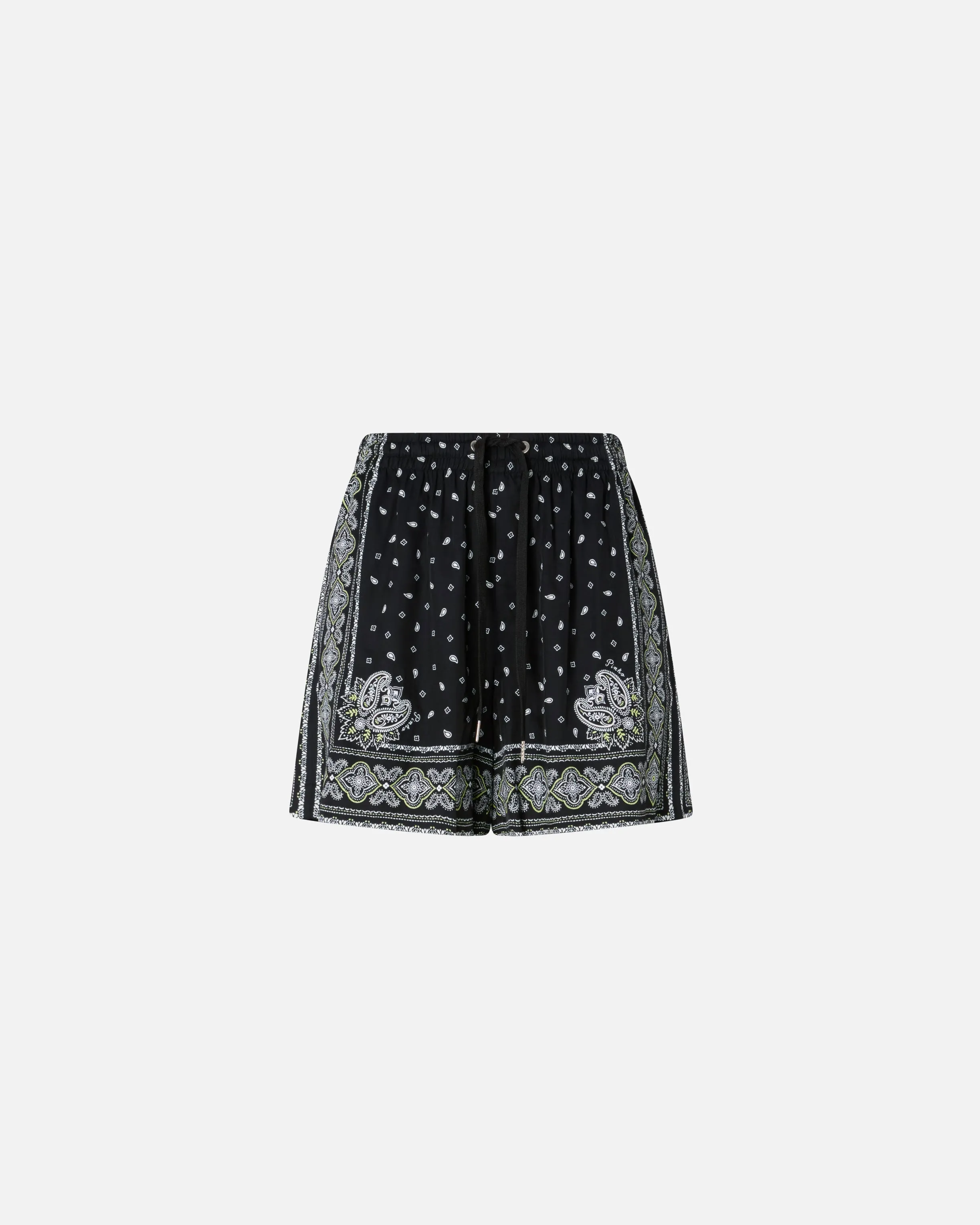 Bandana-print shorts - black