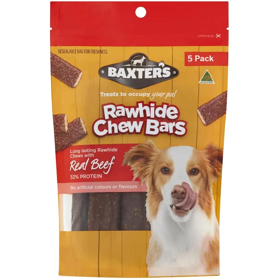 Baxters Dog Treats Beef Rawhide Chew Bars