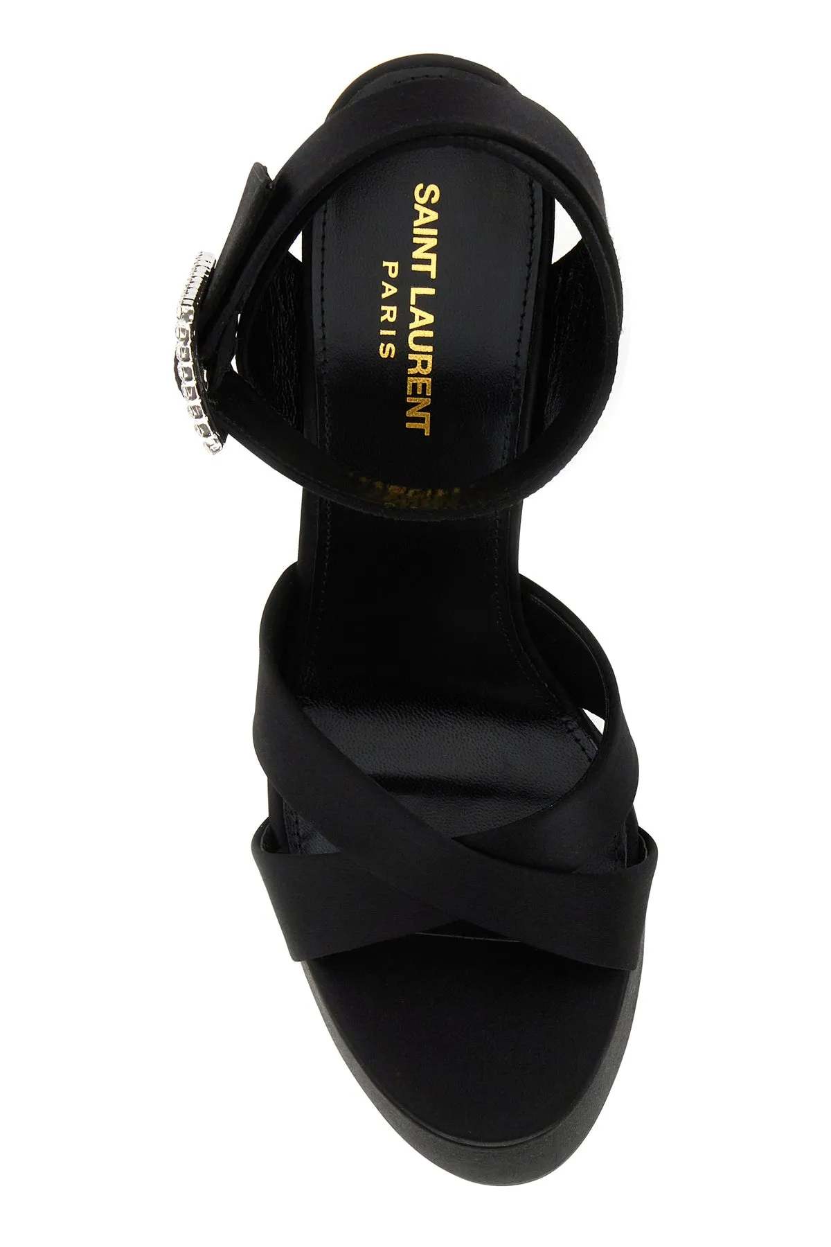 Black satin Bianca sandals