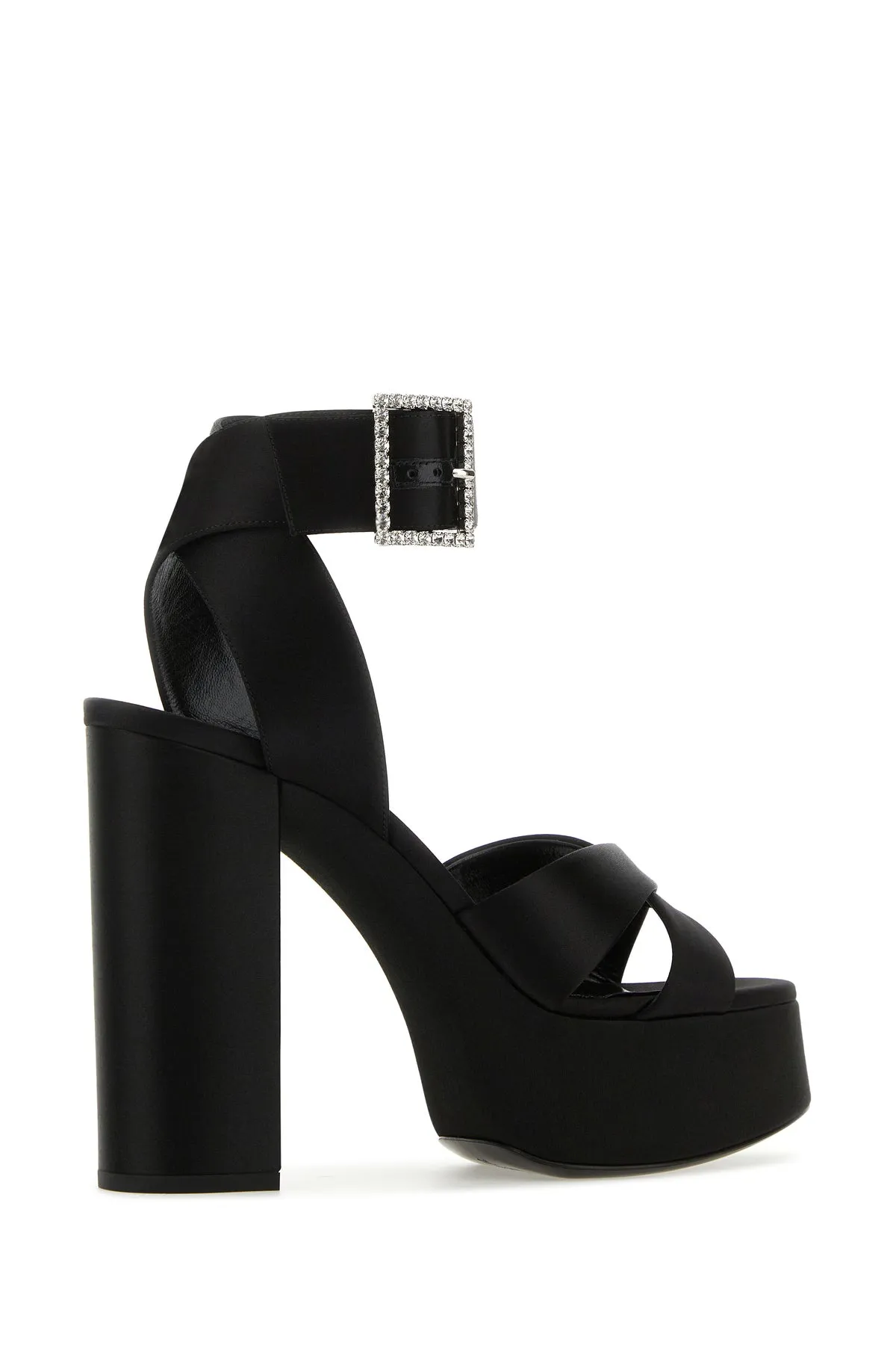 Black satin Bianca sandals