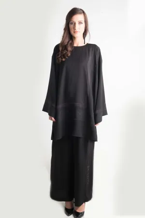 BLACK TROUSER SET SOALON ABAYA.