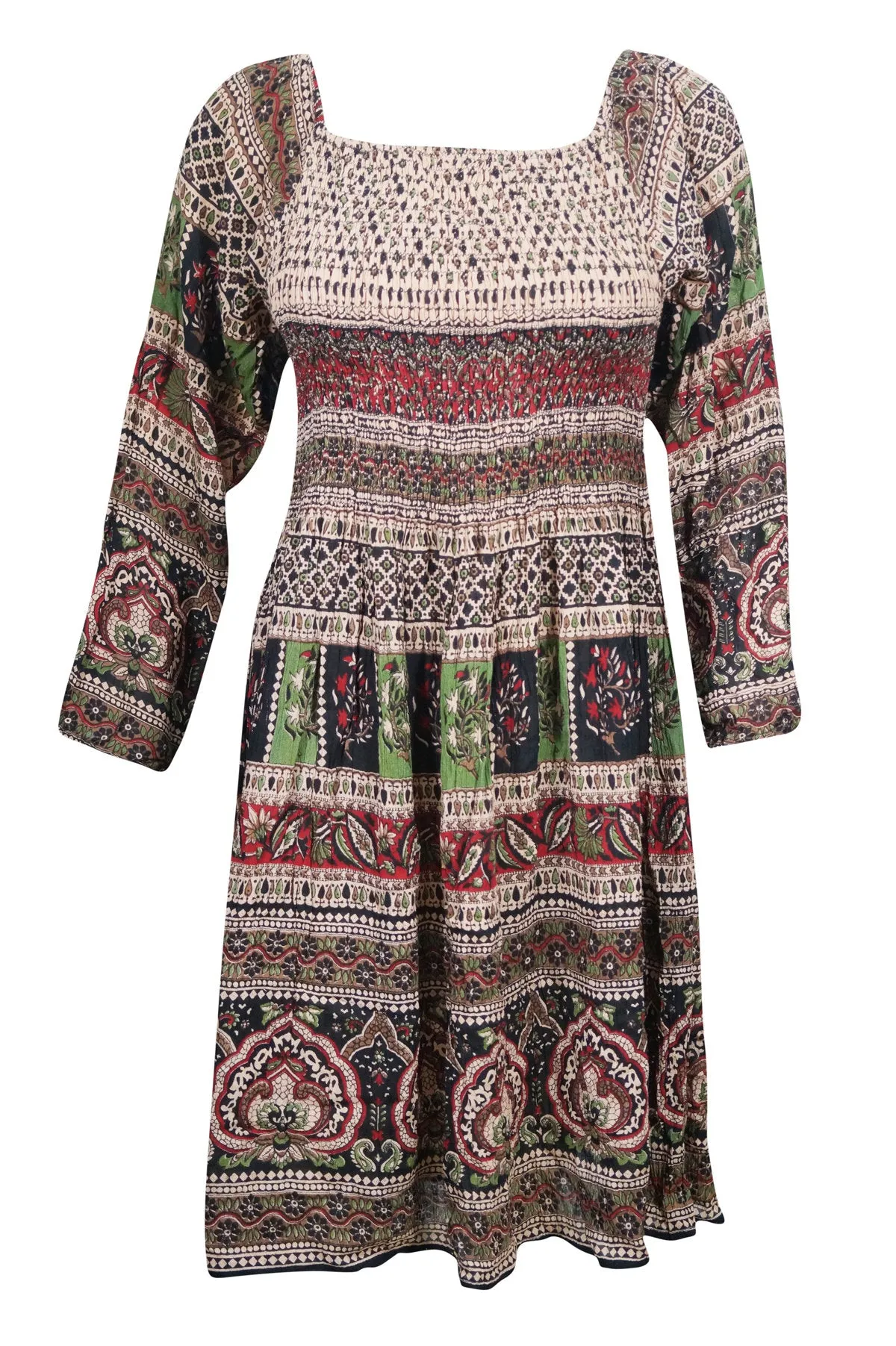 Bohemian Dresses oFF Shoulder Printed Fit Flare ML