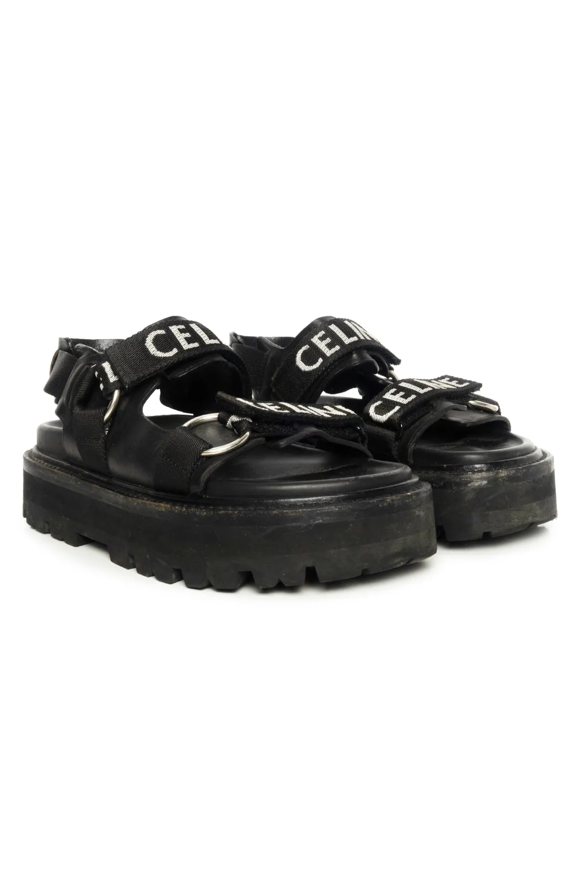 Celine Size 36.5 Logo Strap Chunky Dad Sandals