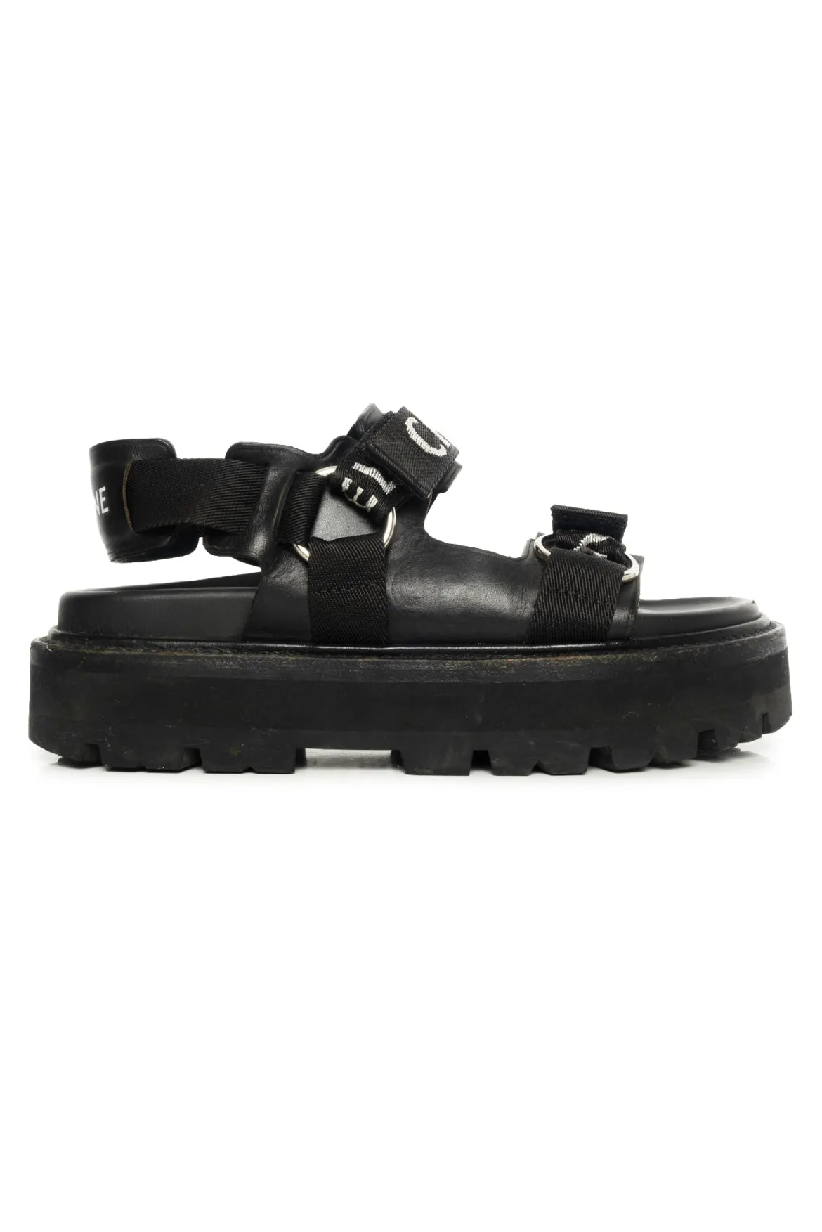 Celine Size 36.5 Logo Strap Chunky Dad Sandals
