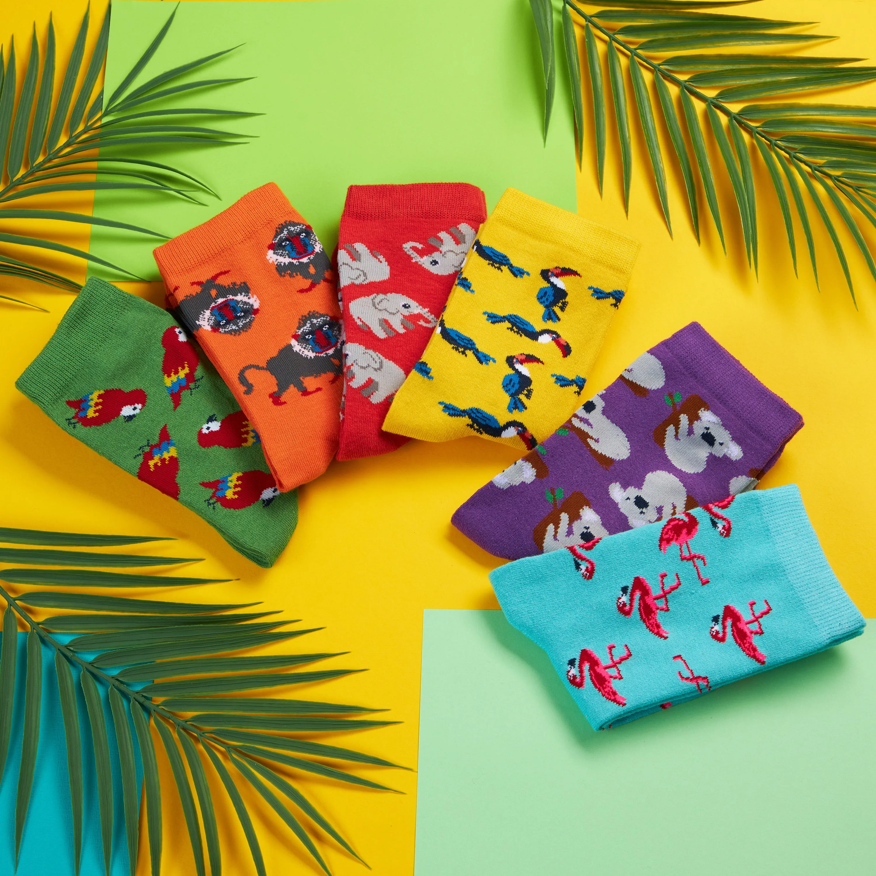 CityComfort Calf Socks for Women and Teenagers - Multi Animal - Pack of 6