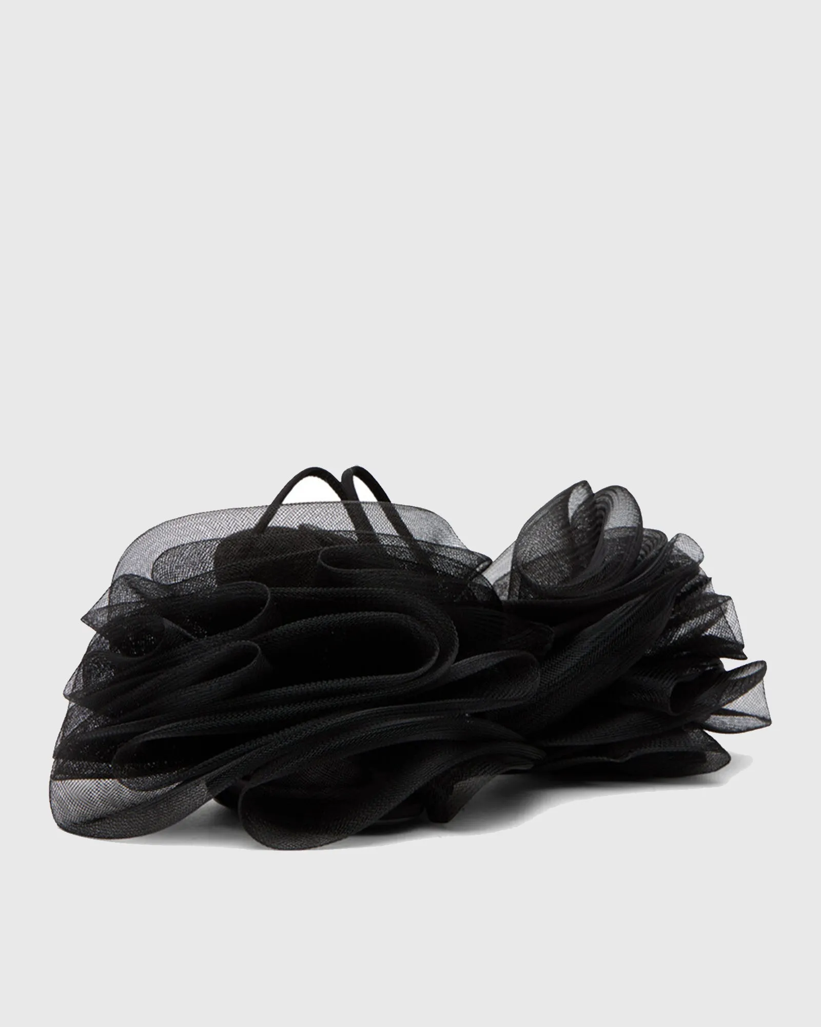 Clio Mesh Flower Slingback Sandals In Black