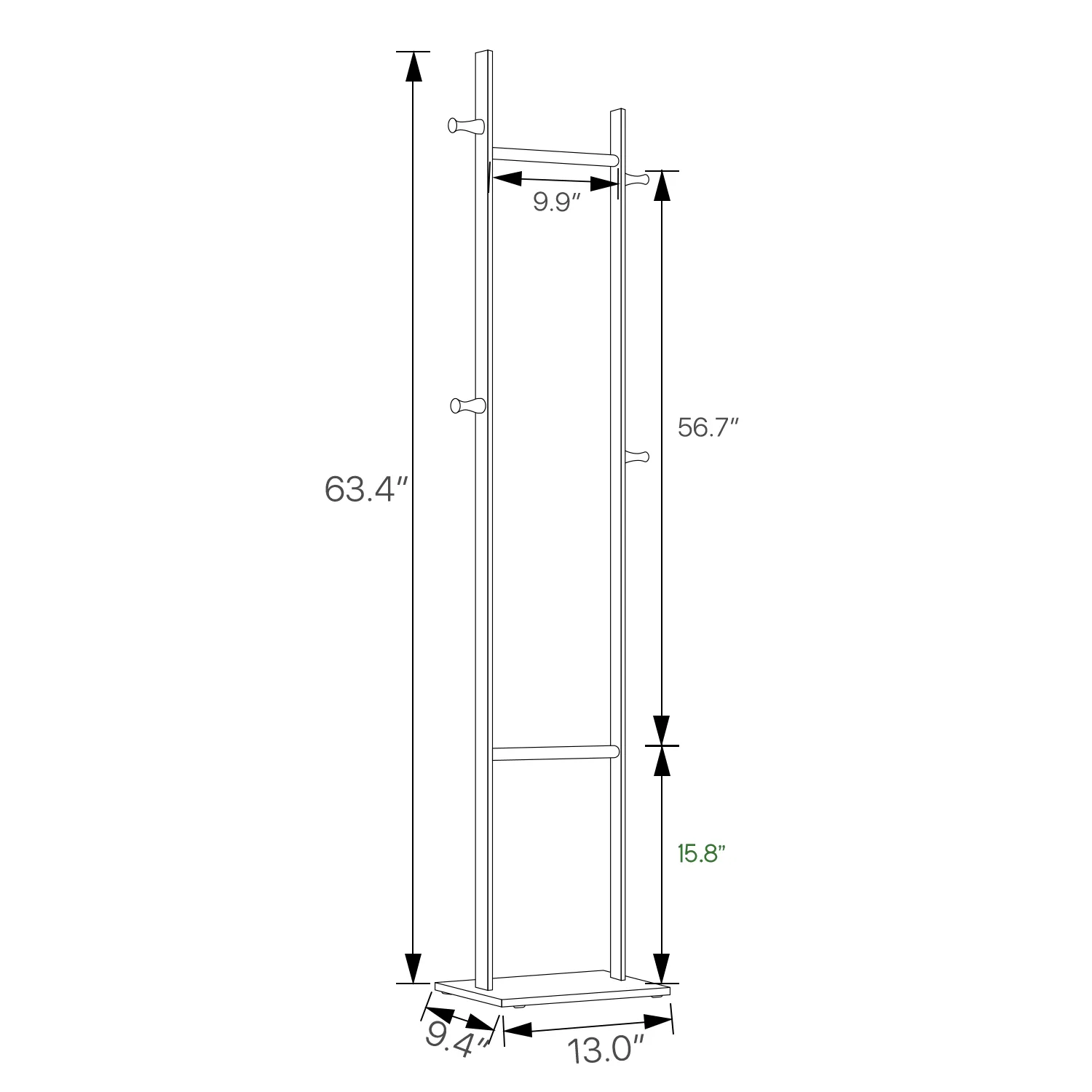 Coat Tree Stand - H Frame