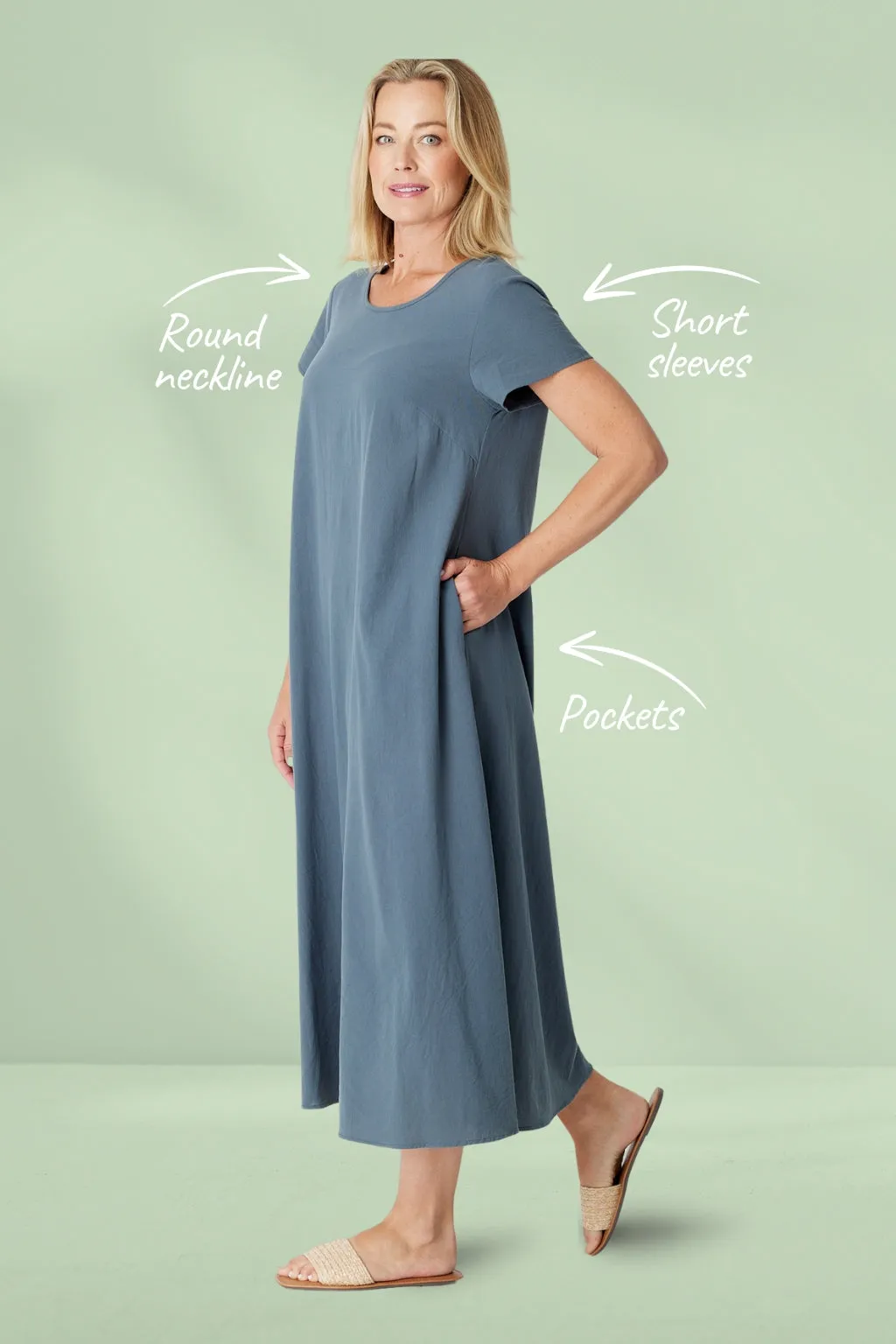 Cordelia St Pretty Woman Upcycle Dress Navy