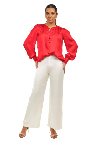 Crimson Red Co-ord Set with Pants – Trendy Summer Look