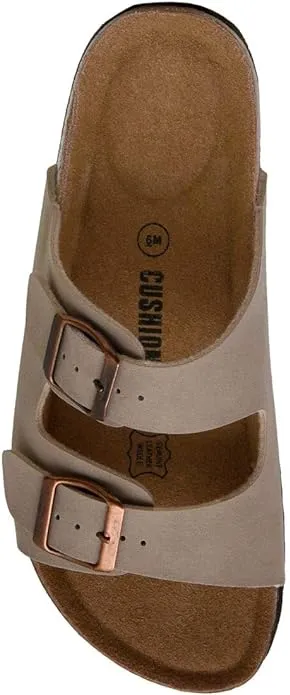 Cushionaire ladies slip on sandals adjustable buckles