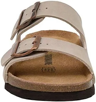 Cushionaire ladies slip on sandals adjustable buckles