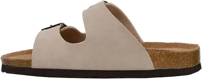 Cushionaire ladies slip on sandals adjustable buckles
