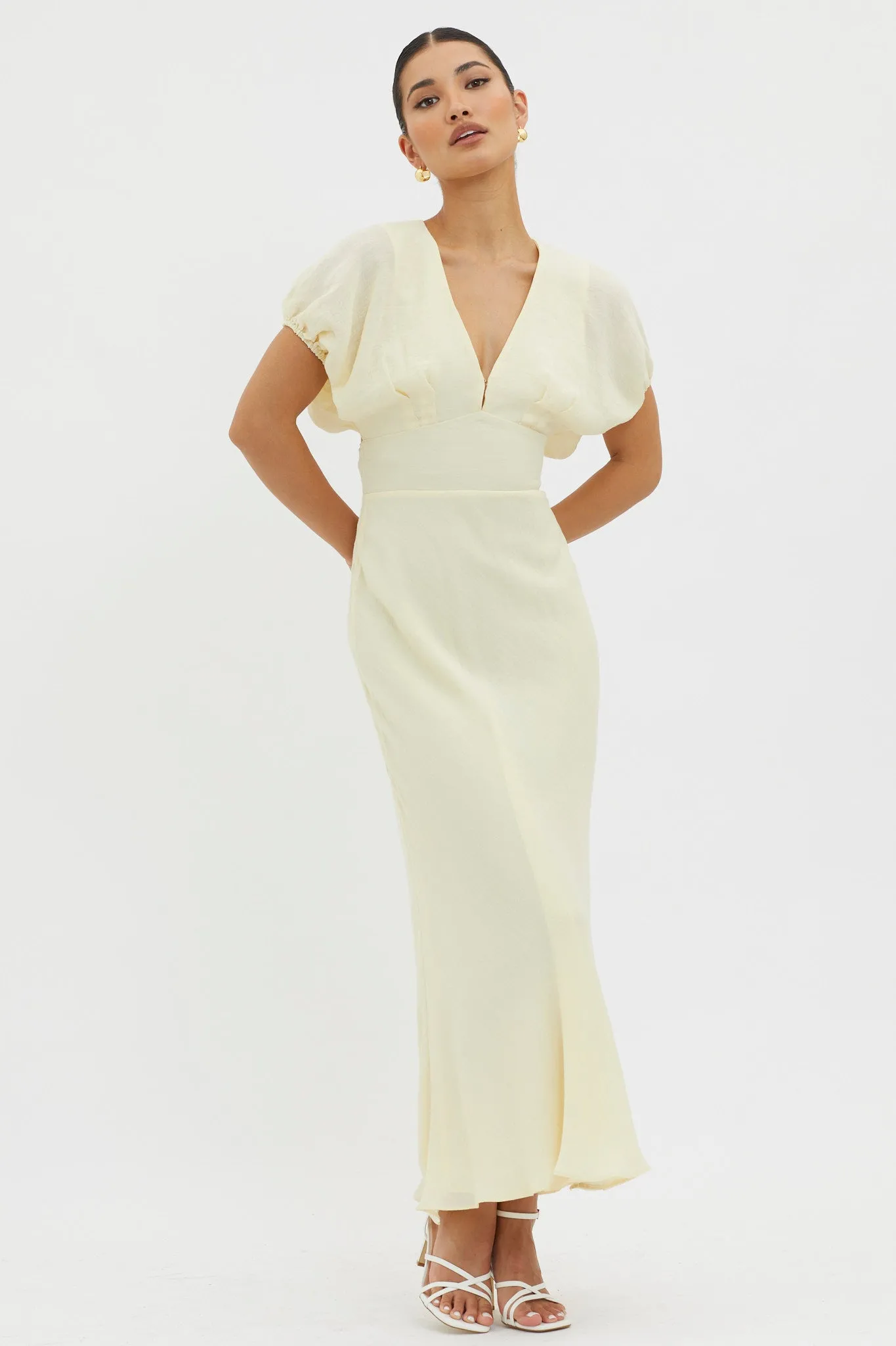 Dare To Live V-Neck Maxi Dress Butter