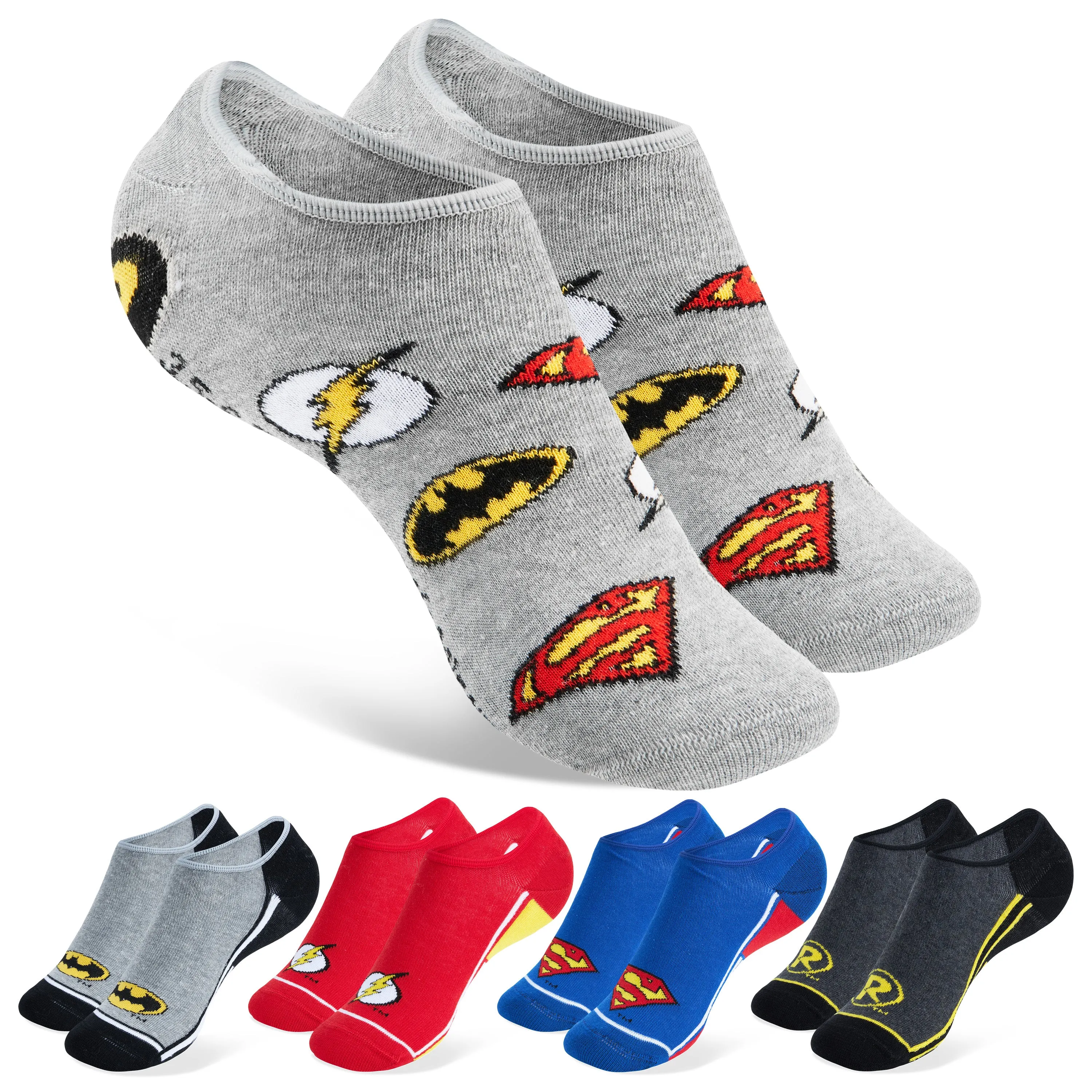 DC Comics Socks for  Men and Teenagers, Superheroes Trainer Socks