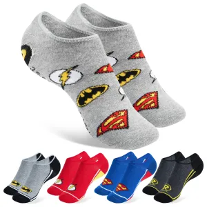 DC Comics Socks for  Men and Teenagers, Superheroes Trainer Socks