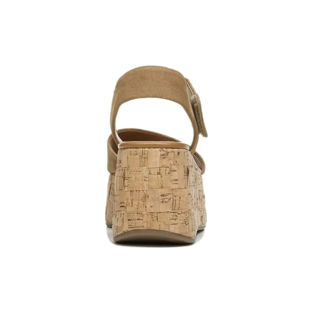 Demi 2 Toasted Barley Suede Franco Sarto Platform Wedge Sandals