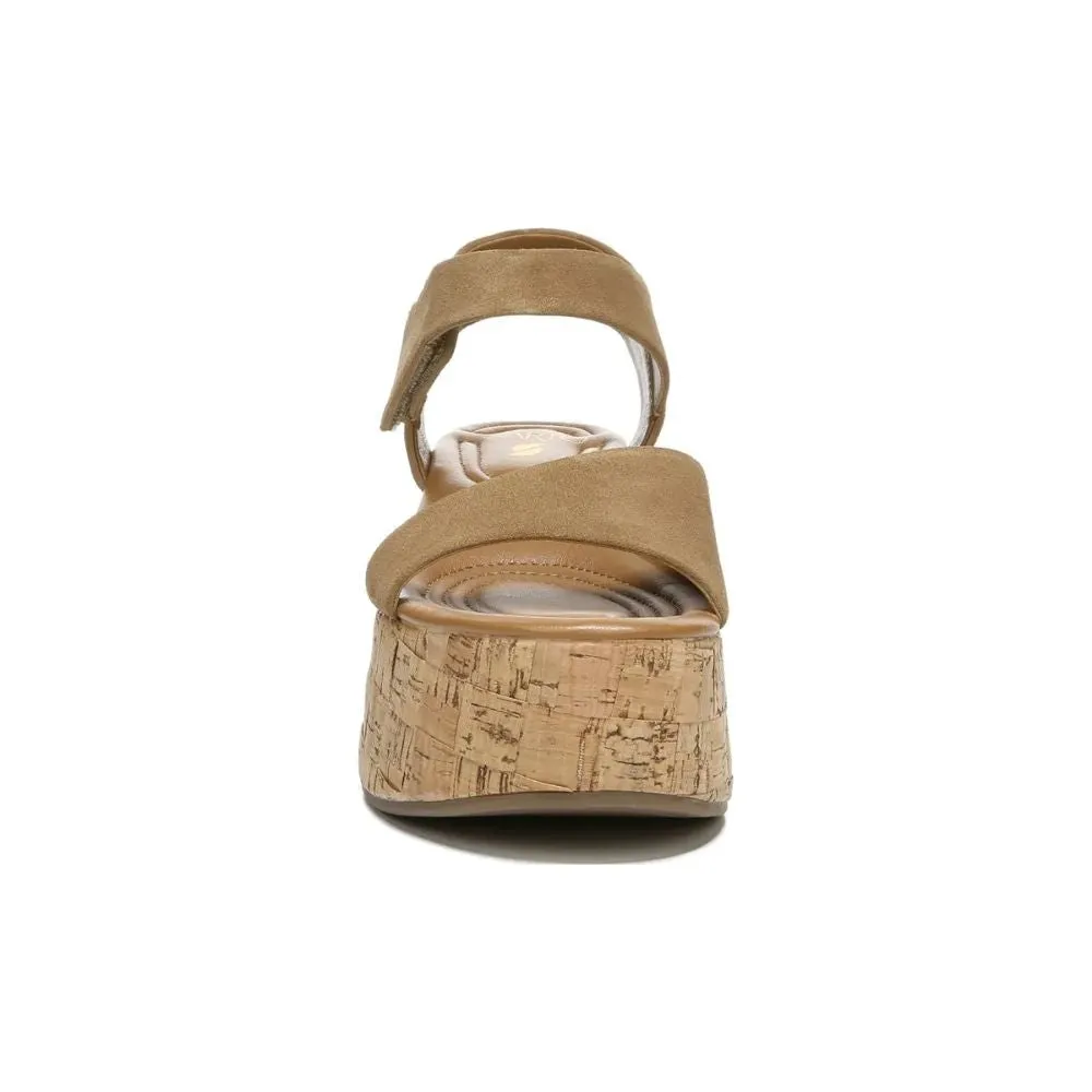 Demi 2 Toasted Barley Suede Franco Sarto Platform Wedge Sandals