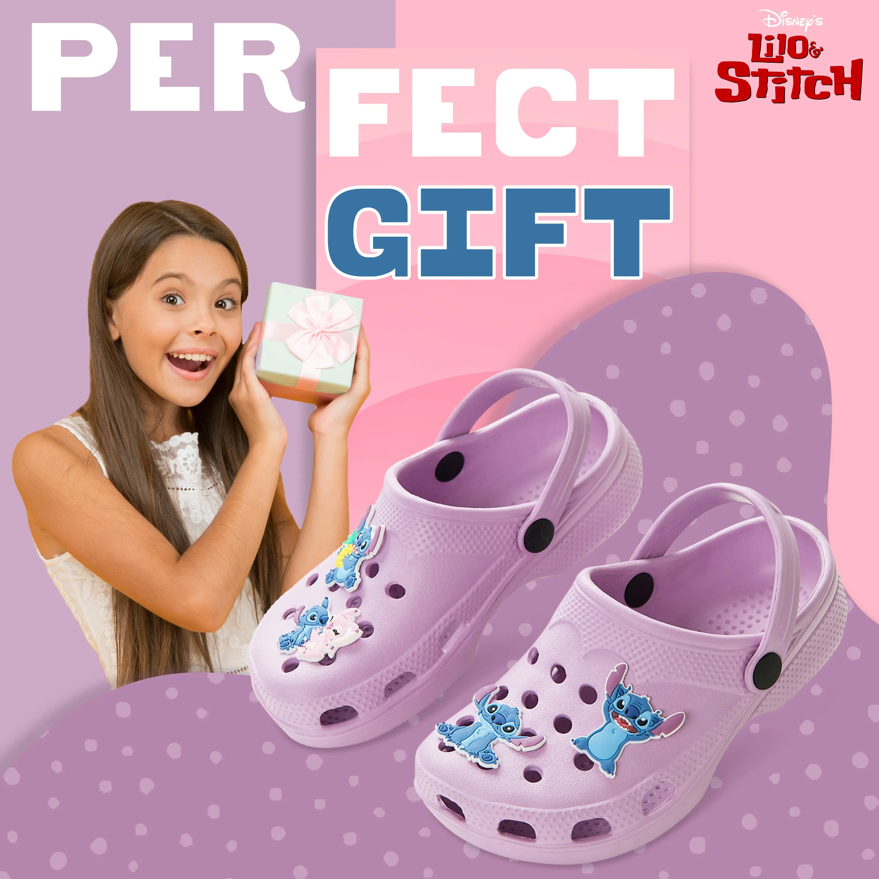 Disney Girls Clogs with Removable Rubber Charms - Girls Gifts