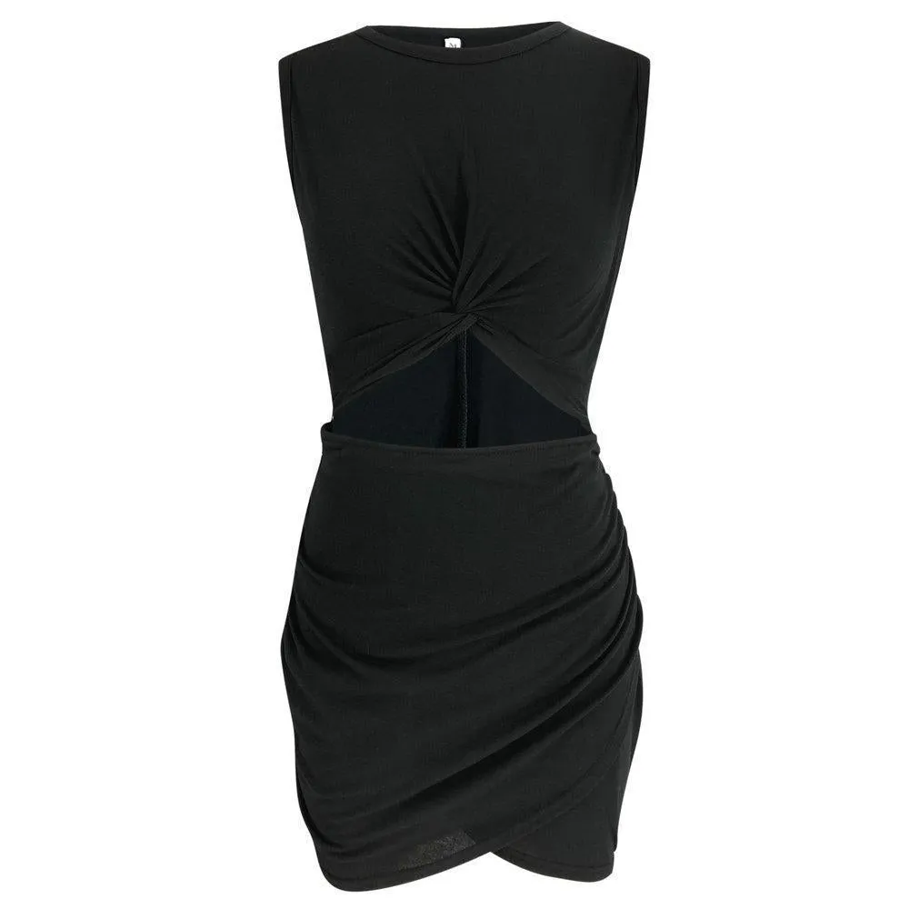 Dunnmall Casual Hollow-out Sleeveless Hot Mini Dress(2 Colors)