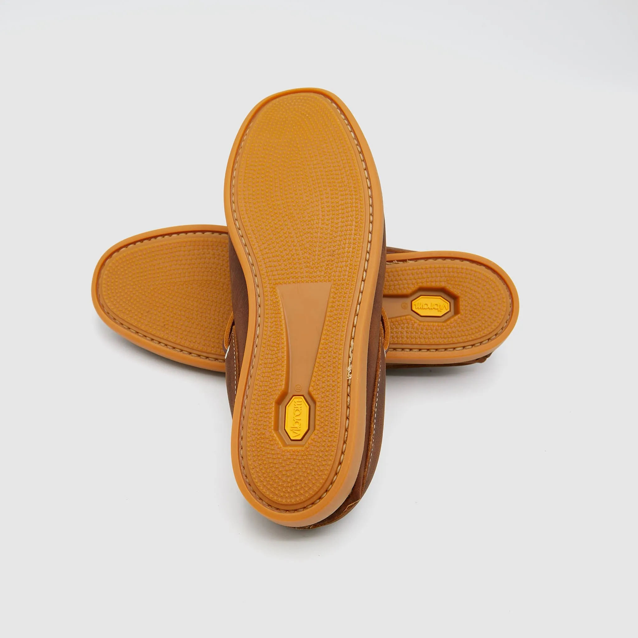 Easymoc Leather and Sashiko Fabric Slip on Shoes