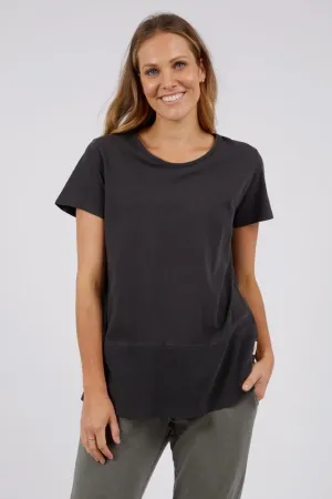 Elm Rib Short Sleeve Tee Washed Black
