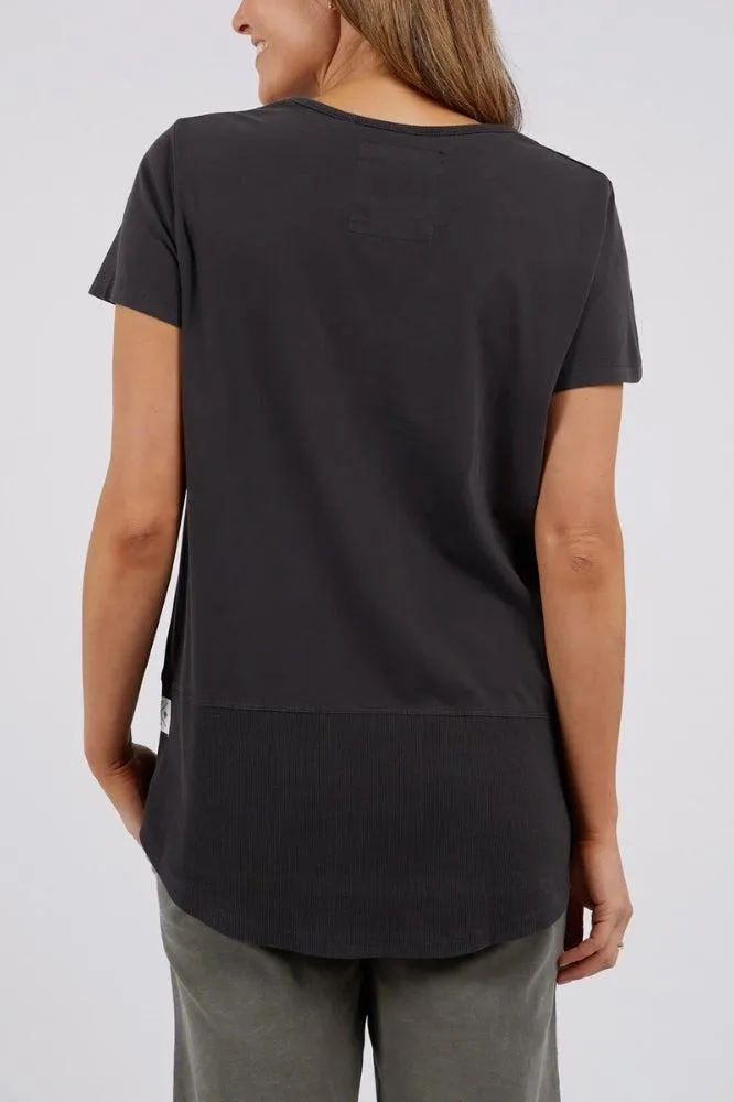 Elm Rib Short Sleeve Tee Washed Black