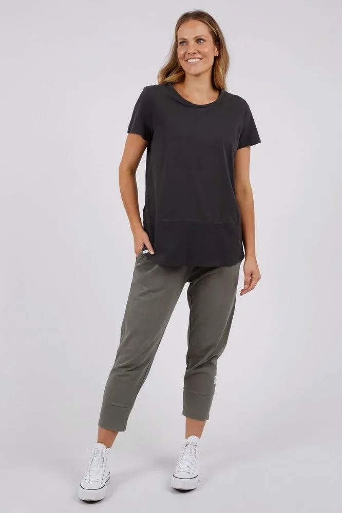 Elm Rib Short Sleeve Tee Washed Black