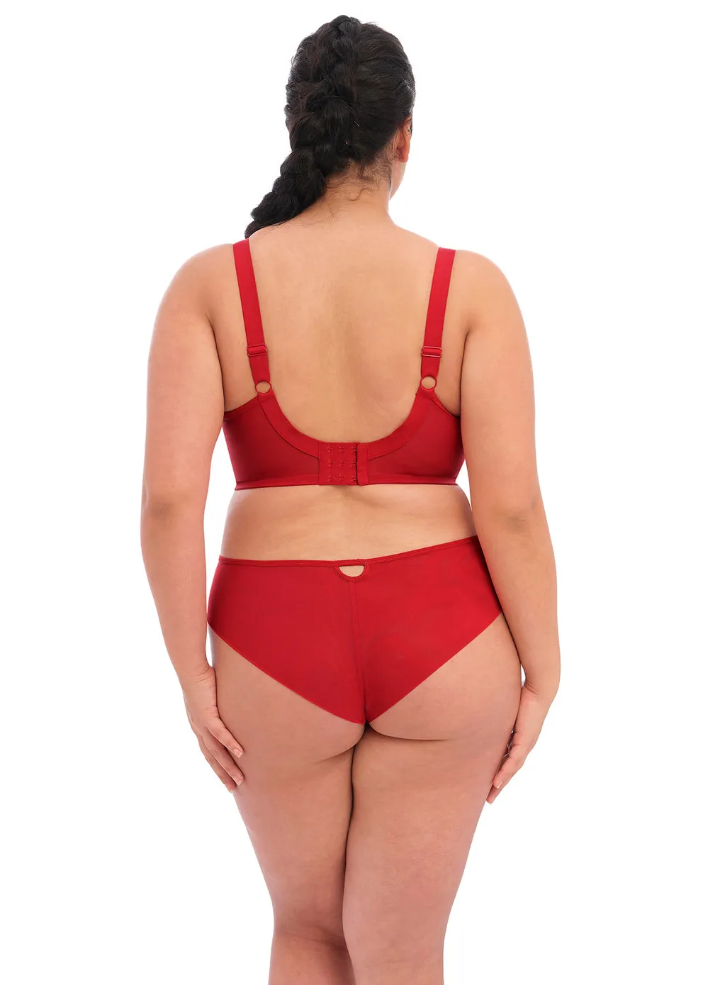 Elomi Priya Plunge Unlined Underwire Bra (Black   Haute Red)