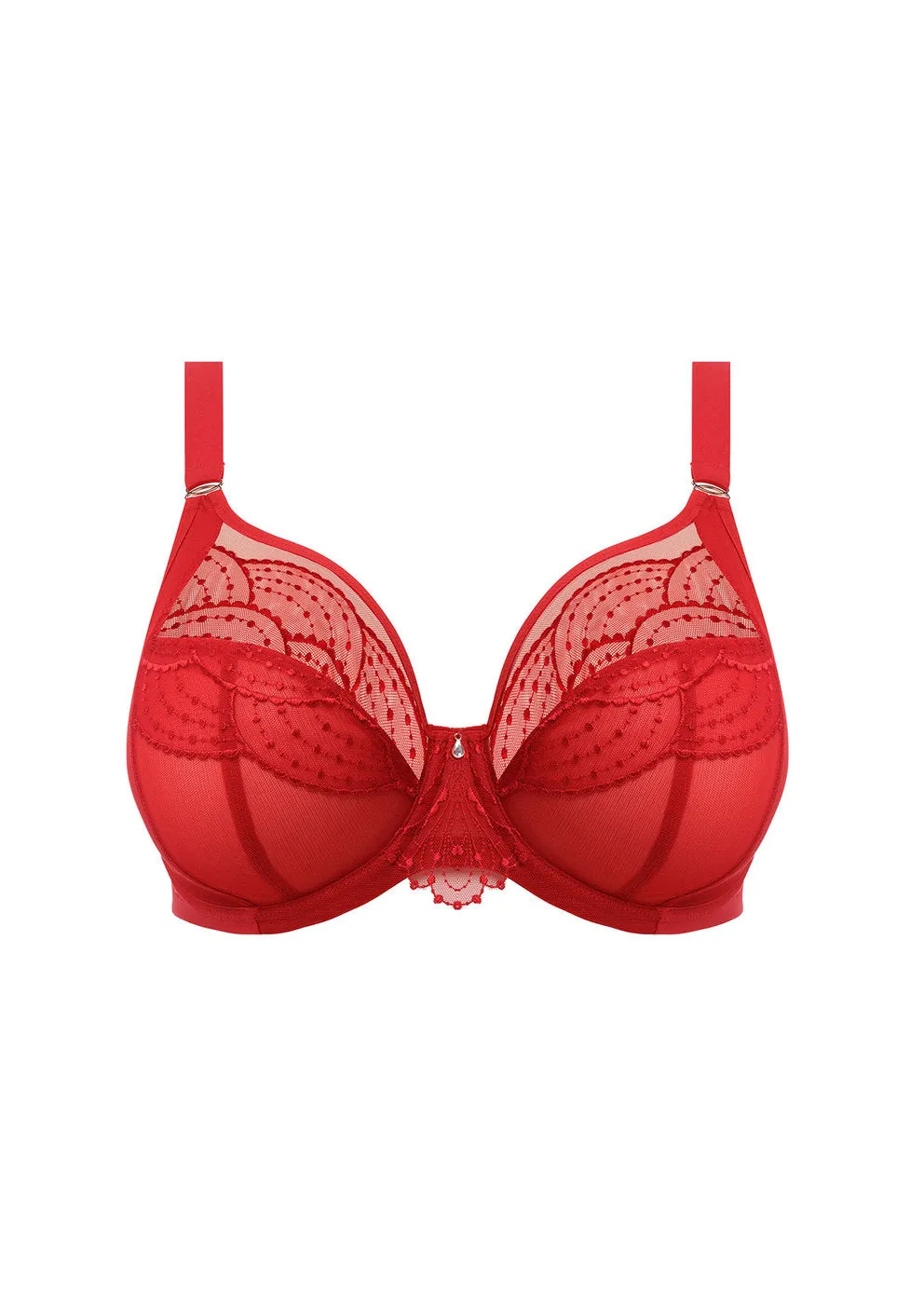 Elomi Priya Plunge Unlined Underwire Bra (Black   Haute Red)