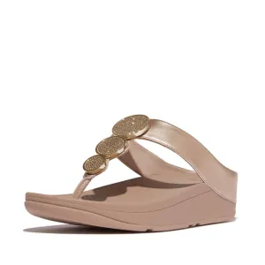 FitFlop Halo Bead Circle Metallic Sandals - Latte Beige