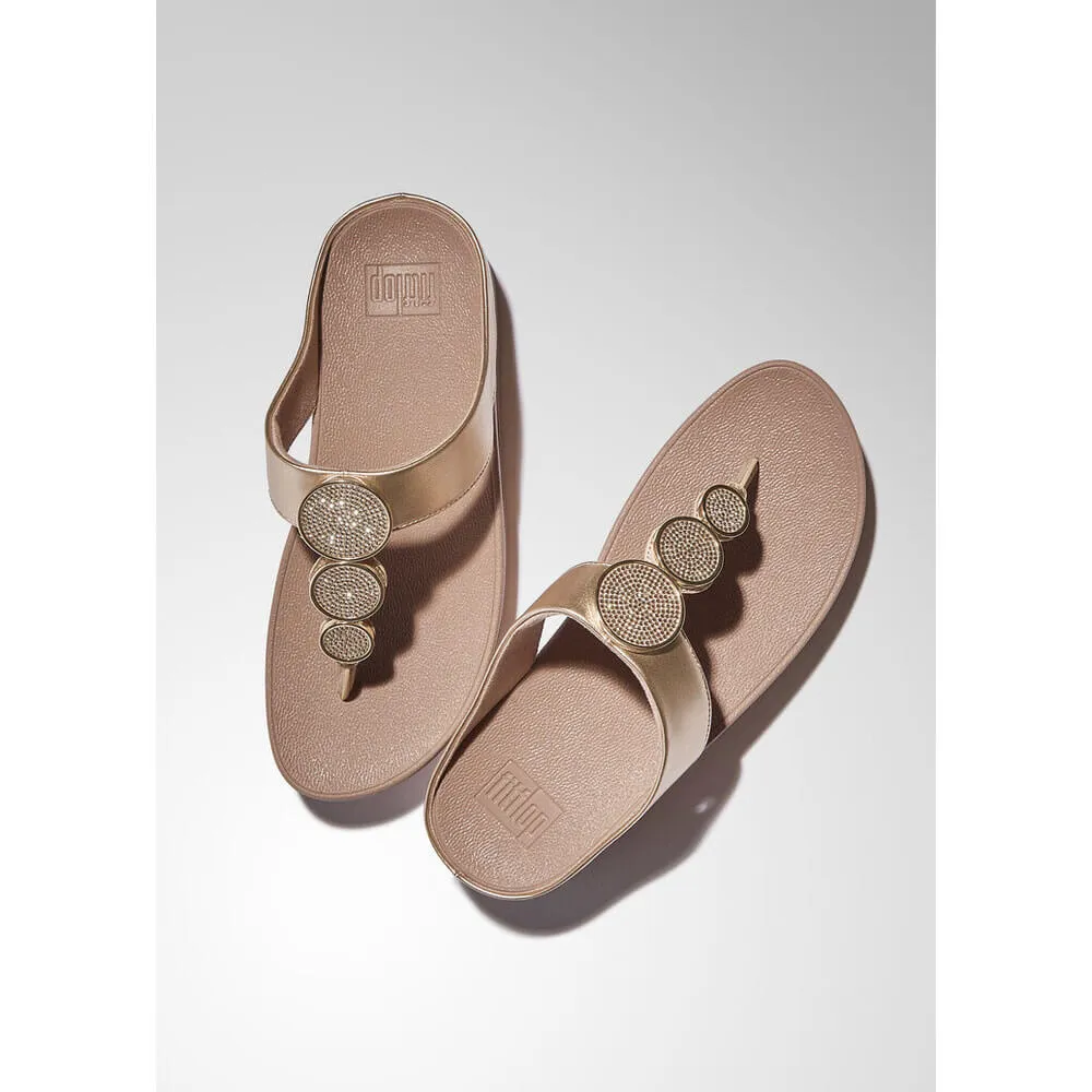 FitFlop Halo Bead Circle Metallic Sandals - Latte Beige